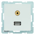 BERKER - Q.x USB/3,5 mm Audio Steckdose polarweiß samt