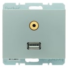 BERKER - K.5 USB/3,5 mm Audio Steckdose Edelstahl lackiert