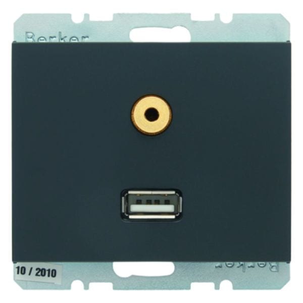 BERKER - K.1 USB/3,5 mm Audio Steckdose anthrazit matt