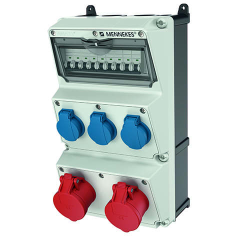 MENNEKES - Steckdosen-Kombi AMAXX 3 3xSSTD, 2x16/5, IP44, + Abs.