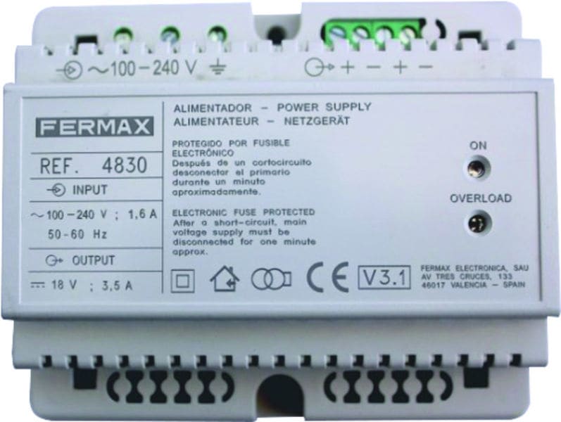 FERMAX - Audio/Video Netzgerät, VDS 240Vac/18VDC-3,5A, TE6