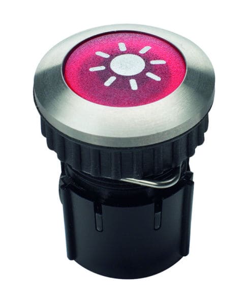 GROTHE - Klingeltaster LED, Knopf rot/ Hülse Edelstahl V2A(Typ PROTACT 105 LED)
