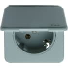 BERKER - Einbau SSD 45° mit Klappdeckel SNAP IN 1,3-2,2mm, grau glänzend