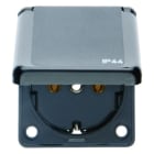 BERKER - Einbau SSD IP44 50x60mm mit Klappdeckel, schwarz glänzend
