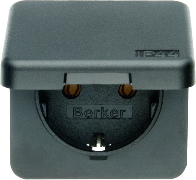 BERKER - Einbau SSD IP44 59,5x59,5mm SNAP IN 2mm, schwarz matt