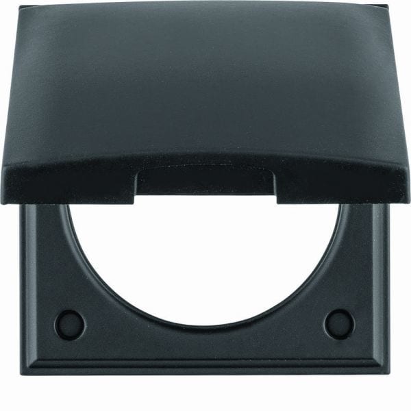 BERKER - INTEGRO Pure Rahmen 1fach mit Klappdeckel, granitschwarz