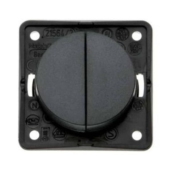 BERKER - INTEGRO Flow/Pure Doppeltaster granitschwarz