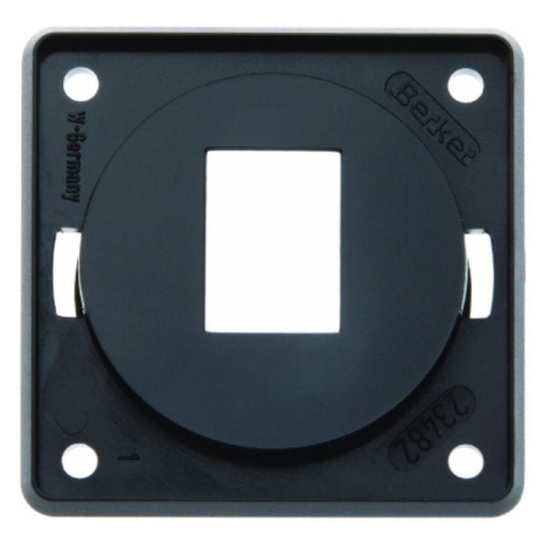 BERKER - INTEGRO Tragplatte für AMP Modular Jacks 1fach, schwarz glänzend