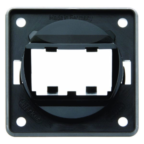 BERKER - INTEGRO Tragplatte für 2 MINI-COM Module, schwarz glänzend