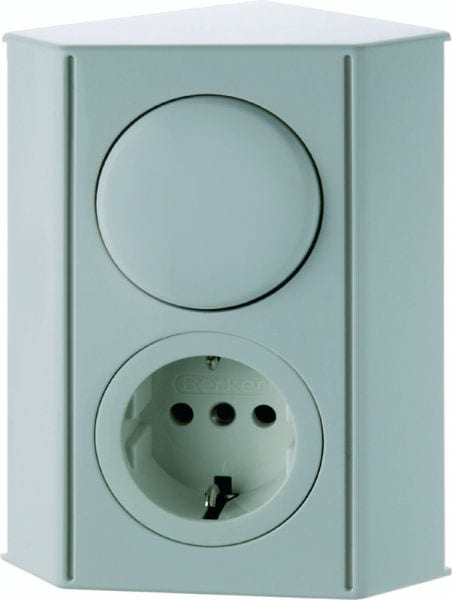 BERKER - INTEGRO TWIN-Box mit SSD und Schalter, polarweiß glänzend