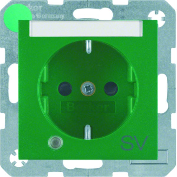 BERKER - S.1/B.x SSD mit Kontroll-LED, BSF und Aufdruck  SV  grün matt