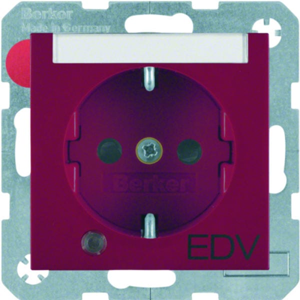 BERKER - S.1/B.x SSD mit Kontroll-LED, BSF und Aufdruck  EDV  rot matt