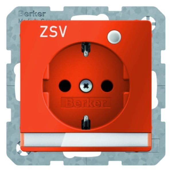 BERKER - Q.x SSD mit Kontroll-LED, Beschr- iftungsfeld und Aufdruck ZSV orange s.