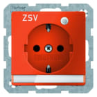 BERKER - Q.x SSD mit Kontroll-LED, Beschr- iftungsfeld und Aufdruck ZSV orange s.