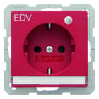 BERKER - Q.x SSD mit Kontroll-LED, Beschr- iftungsfeld und Aufdruck EDV rot samt