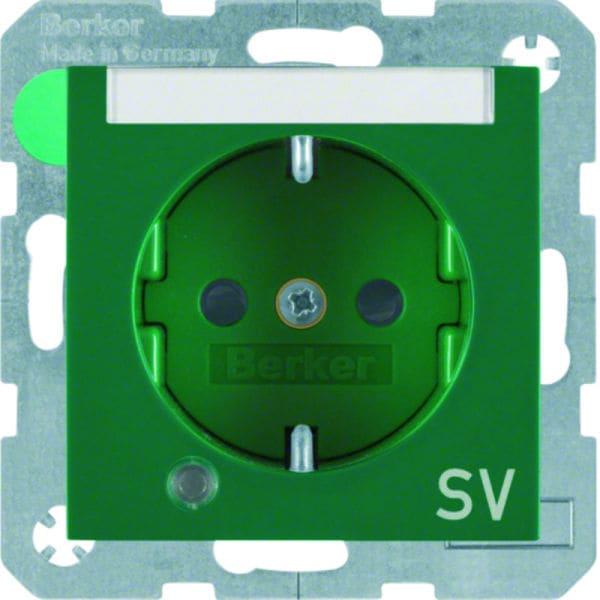 BERKER - S.1/B.x SSD mit Kontroll-LED, BSF und Aufdruck SV grün glänzend