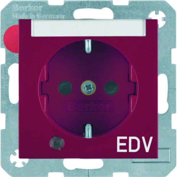 BERKER - S.1/B.x SSD mit Kontroll-LED, BSF und Aufdruck  EDV  rot glänzend