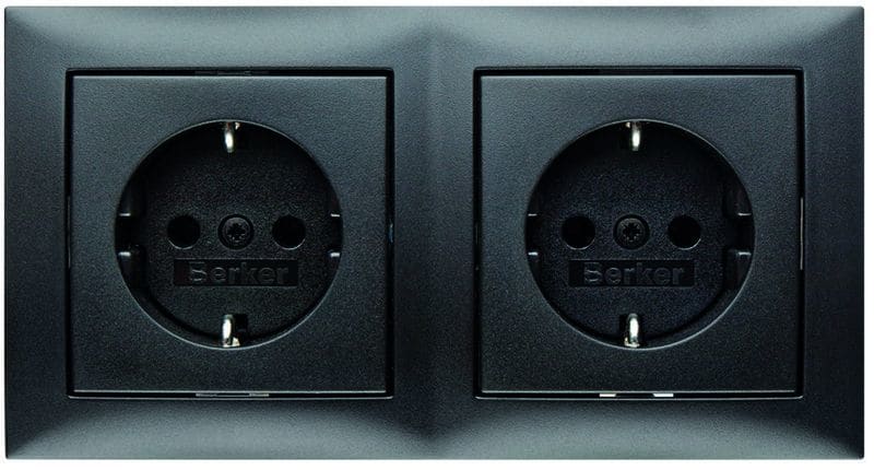 BERKER - S.1 SSD 2fach mit Rahmen anthrazit matt