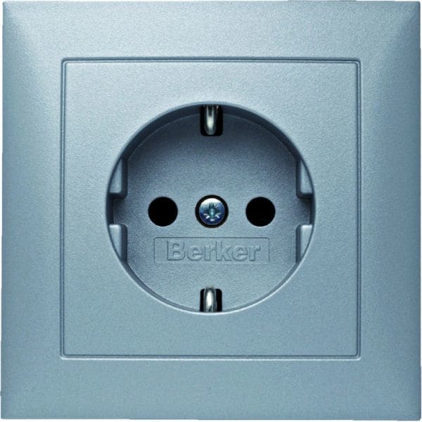 BERKER - S.1 SSD 1fach mit Rahmen alu matt