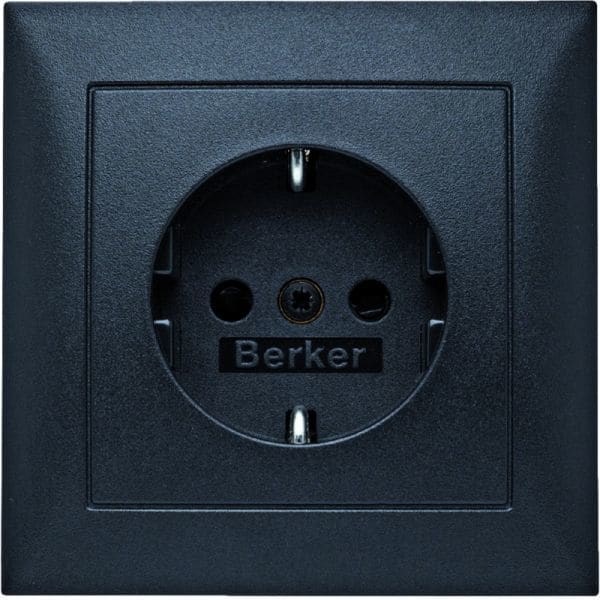 BERKER - S.1 SSD 1fach mit Rahmen anthrazit matt