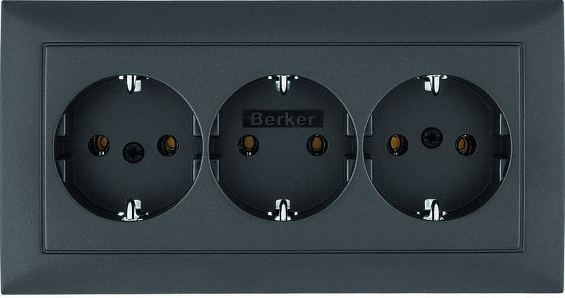 BERKER - S.1 SSD mit Rahmen, durchverdr. anthrazit matt