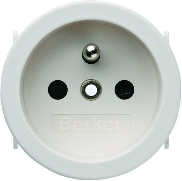 BERKER - Einbau SSD mit Schutzkontaktstift 50mm Durchmesser SNAP-IN2,5mm polarweiß