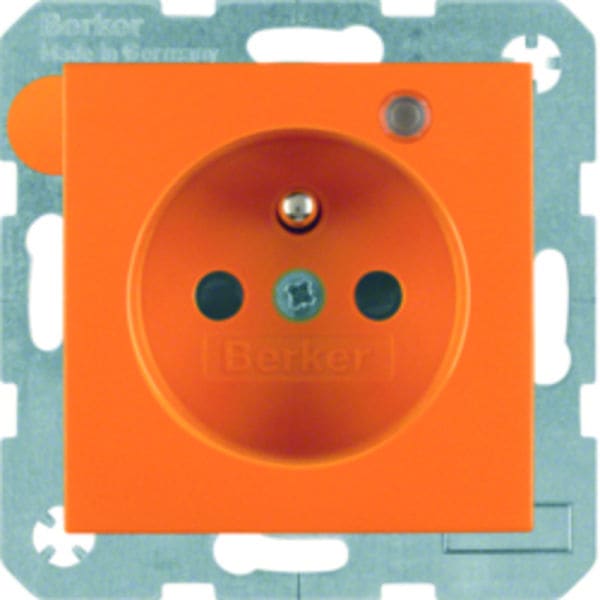 BERKER - S.x/B.x SD mit Schutzkontaktstift und Kontroll-LED orange matt