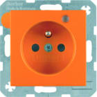 BERKER - S.x/B.x SD mit Schutzkontaktstift und Kontroll-LED orange matt