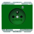 BERKER - K.1 SD mit Schutzkontaktstift und Kontroll-LED grün glänzend