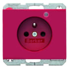 BERKER - K.1 SD mit Schutzkontaktstift und Kontroll-LED rot glänzend