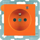 BERKER - S.x/B.x SD mit Schutzkontaktstift und Kontroll-LED, orange glänzend