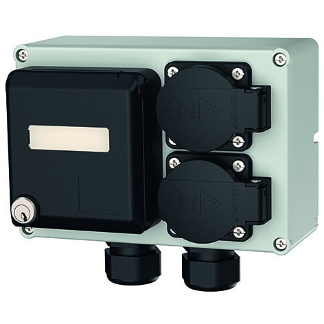MENNEKES - Steckdosen-Kombi MINI 2xSSTD, 1xCEPEX mit 2 E-DAT Mod.RJ45