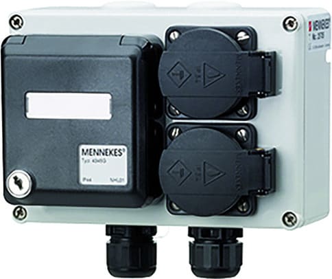 MENNEKES - Steckdosen-Kombi MINI 2xSSTD, 1xCEPEX mit 2 E-DAT Mod.RJ45