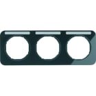 BERKER - R.1 Rahmen 3fach waagrecht mit Beschriftungsfeld schwarz glänzend