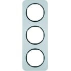 BERKER - R.1 Rahmen 3fach Aluminium für Zentralstücke schwarz glänzend