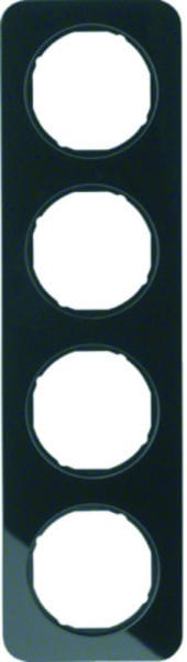 BERKER - R.1 Rahmen 4fach Glas schwarz