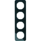 BERKER - R.1 Rahmen 4fach Glas schwarz