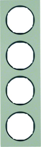 BERKER - R.3 Rahmen 4fach Edelstahl & schwarz