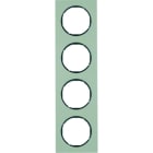 BERKER - R.3 Rahmen 4fach Edelstahl & schwarz