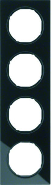 BERKER - R.3 Rahmen 4fach Glas schwarz