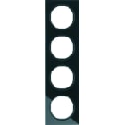 BERKER - R.3 Rahmen 4fach Glas schwarz