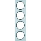 BERKER - R.3 Rahmen 4fach Aluminium & schwarz