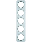 BERKER - R.1 Rahmen 5fach Aluminium für Zentralstücke schwarz glänzend