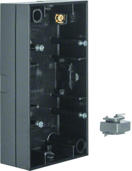 BERKER - R.3 AP-Gehäuse 2fach schwarz glänzend