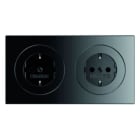 BERKER - R.3 SSD 2fach mit Rahmen schwarz glänzend