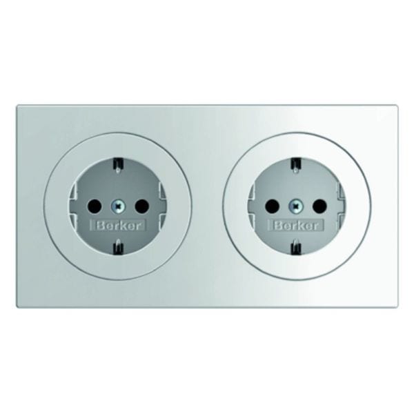 BERKER - R.3 SSD 2fach mit Rahmen polarweiß glänzend