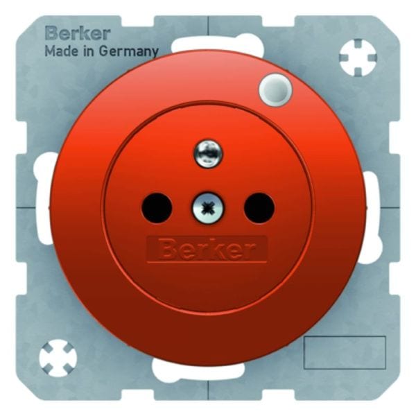 BERKER - R.x SD mit Schutzkontaktstift und Kontroll-LED orange glänzend