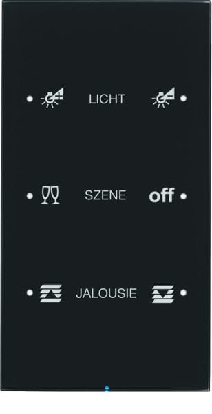 BERKER - KNX R.3 Touch Sensor 3fach Komfort Glas schwarz konfiguriert