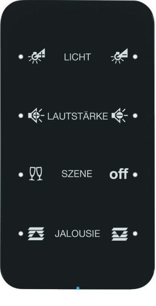 BERKER - KNX R.1 Touch Sensor 4fach Komfort Glas schwarz konfiguriert
