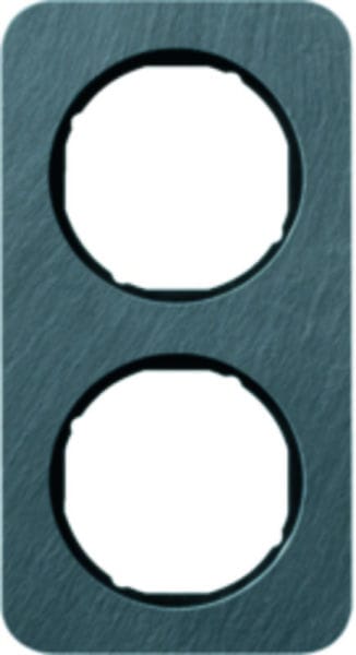 BERKER - R.1 Rahmen 2fach Schiefer anthrazit / schwarz glänzend